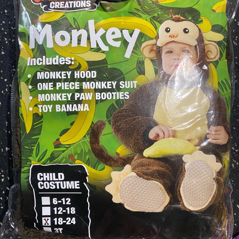 Cute Monkey Costume with Hood and Booties